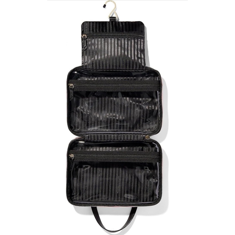 Victoria's Secret Hanging Cosmetics Bag,Heritage Stripes Pink Travel Case NEW - Picture 15 of 15
